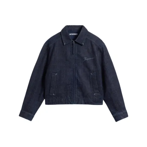 Jacquemus SS25 Зиперная Джинсовая Куртка Джинсовая Куртка Женская Темно-синий Темно-морской Синий