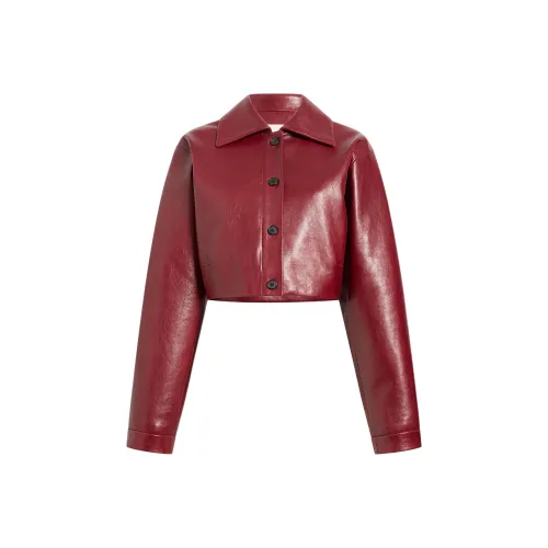 KHAITE Oxblood/Бычья кровь Женские Кожаные куртки