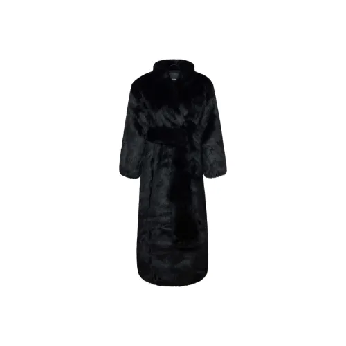 Khy Искусственный мех Пальто Женское Черный Черный