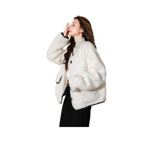 Tonlion Вельвет Feel Пальто Женское Натуральный Белый
