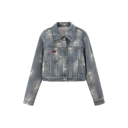 NO ONE ELSE Cropped Coat Женское средний деним синий