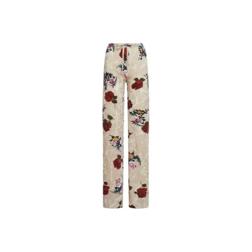 DRIES VAN NOTEN Экрю Женские Повседневные Брюки