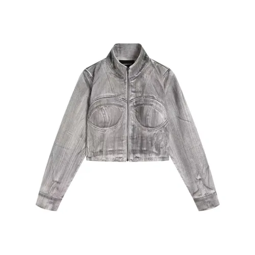 YJ1NGZYZJ Деним Куртка Женская Щетка Цвет