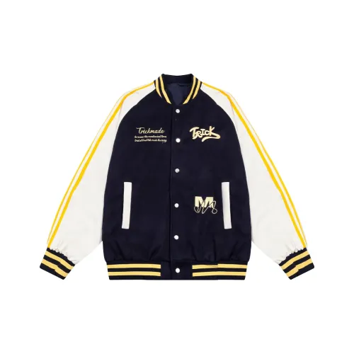 PAZZO Мода Полосы Цветовой блок Бейсбольная куртка Унисекс