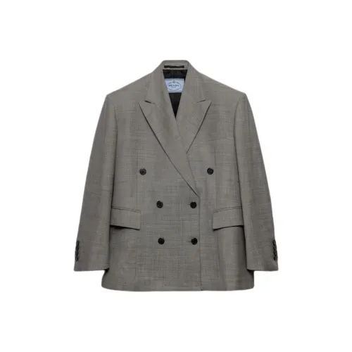 PRADA SS25 Бизнес-костюм Пальто Женское Серое