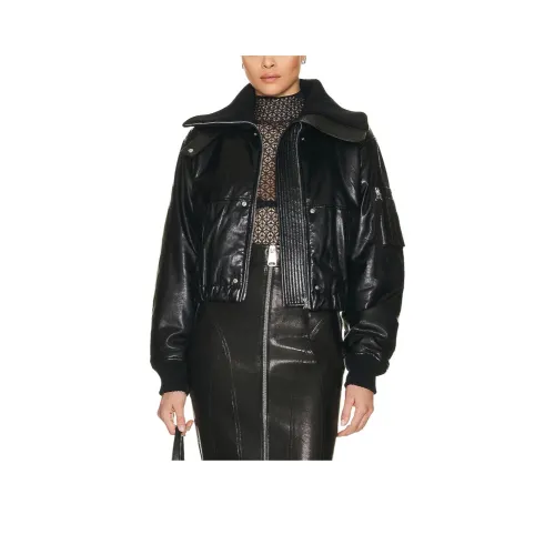 Helmut Lang кожаная куртка женская черного цвета