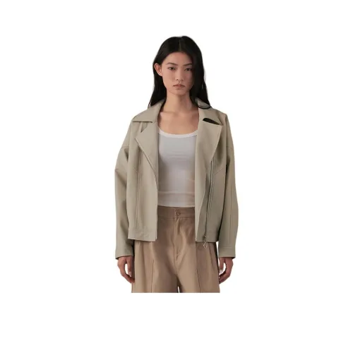 AYILIAN Кожа Куртка Женская Какао Абрикос