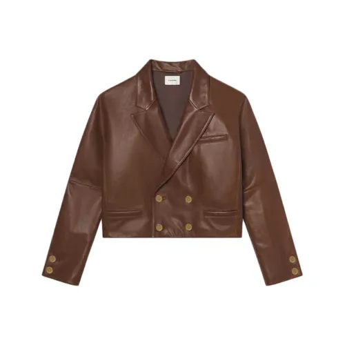 Рамка SS25 кожа куртка женская коричневый