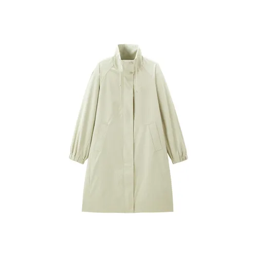 LEDIN Тренчкот Женский Матовый Мятно-Зеленый