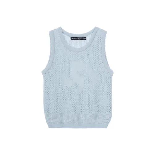 Rest Recreation SS24 Логотип Crochet KNIT Топ Жилет Женские Небесно-голубой Небесно-голубой