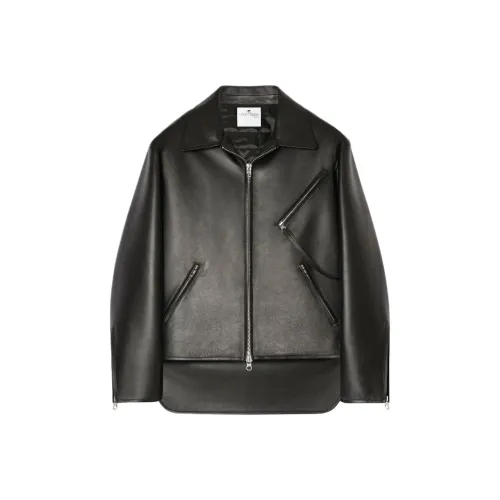 COURREGES SS25 OVERSIZED Кожаная байкерская куртка из кожи куртка женская черный черный