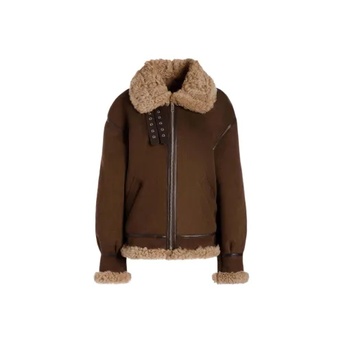 BALLY FW24 Кожа Куртка Женская Коричневая