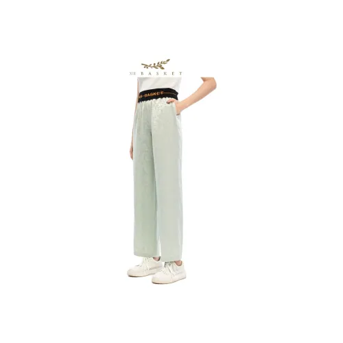 XII BASKET Светло-зеленый Женские Повседневные Брюки