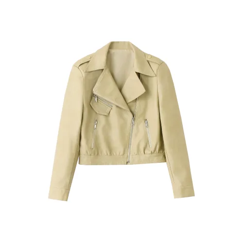 Yi Mengyuan Кожа Куртка Женская