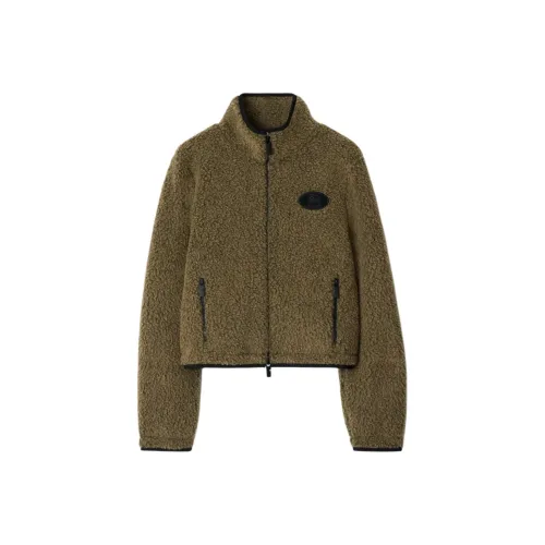 Burberry SS25 Velvet Feel Куртка Женская Зеленая