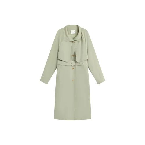 Famanxuan Тренчкот Женский Тихий Зеленый