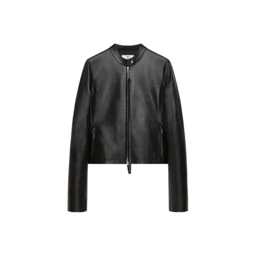 COURREGES SS25 Кожа Куртка Женская Черная