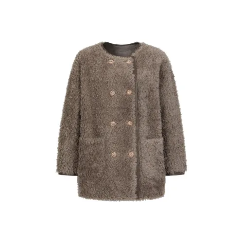 JZ. ANNAKRO Вельвет Feel Пальто Женское Темно-Кофейный