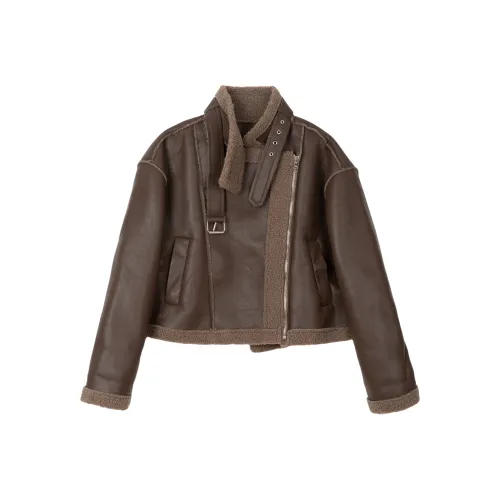 FAWENXIANGZI Вельвет Feel Куртка Женская Камео Коричневый