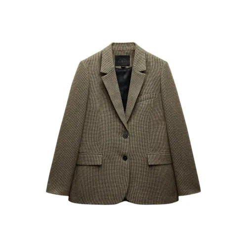ZARA ZW Series Коричневый/зеленый Женские офисные костюмы