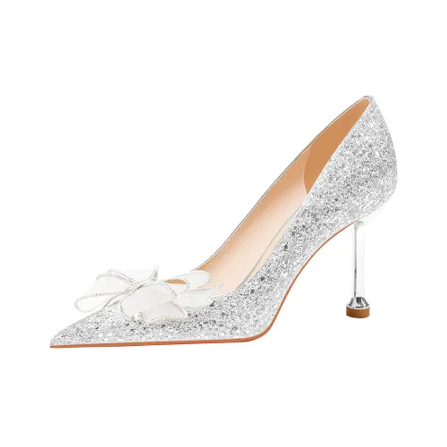 Lan Miao Узкий каблук Высокие каблуки Женские Серебряные