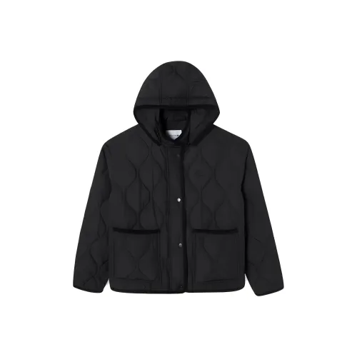 LACOSTE Хлопковый пуховик женский черный