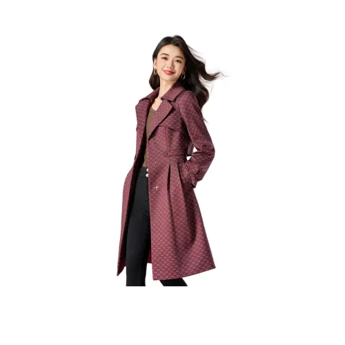 Mylan Весенний Осенний Тренчкот Облегающий крой Женский Фуксия