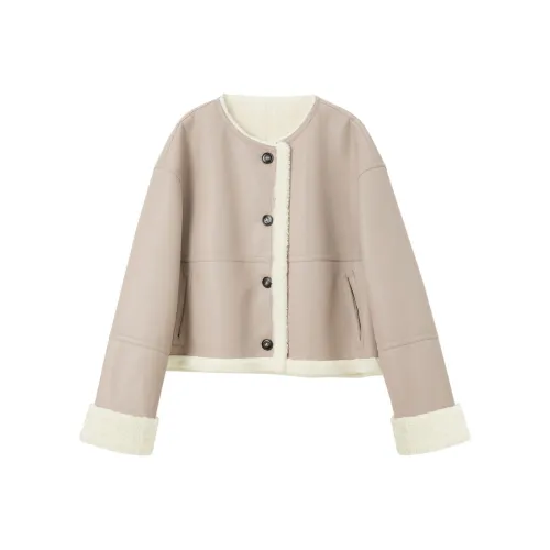 3COLOUR Мех Женские Кофе с Бежевый