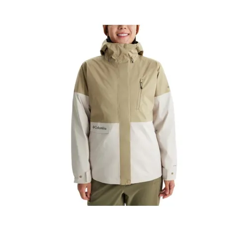 Columbia совместный бренд Водонепроницаемый Ветрозащитный Дышащий And Теплоизоляционный Ветровка Женские Хаки Белый