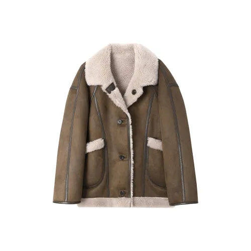 SINBOS Мех Женский Брушированный Коричневый