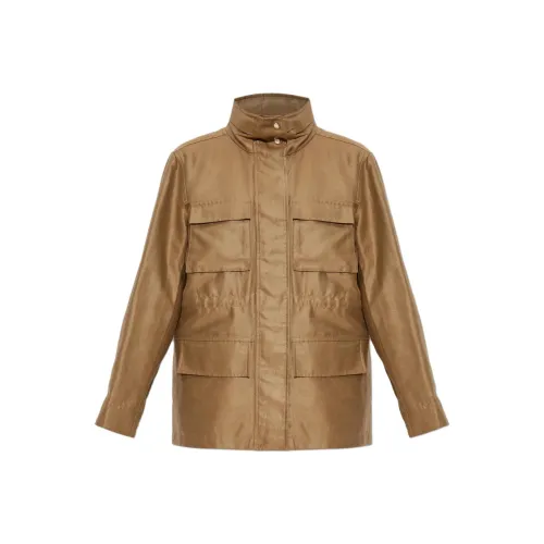 Moncler Кожа Куртка Женская Умбра