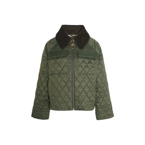 BARBOUR Хлопковый пуховик женский зеленый