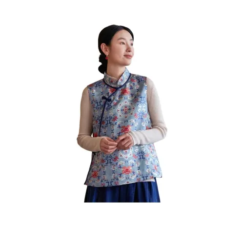 JIXIANGYUER Жилет Женские Ice Gray Blue