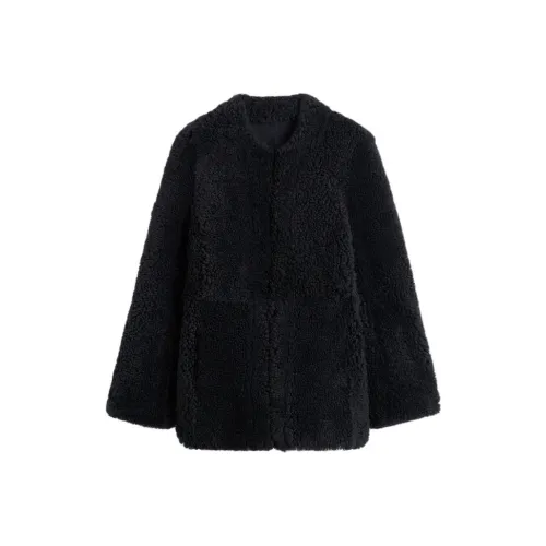 TOTEME FW24 Вельвет Feel Пальто Женское Морской Синий