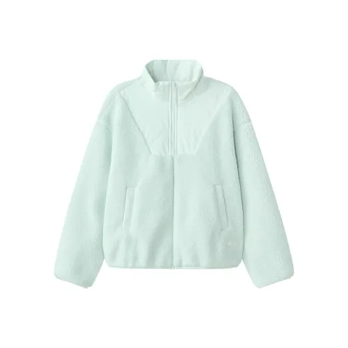 Skechers Mountain and Wild Outdoor Series Бархат Feel Куртка Женские Ледяно-зеленый