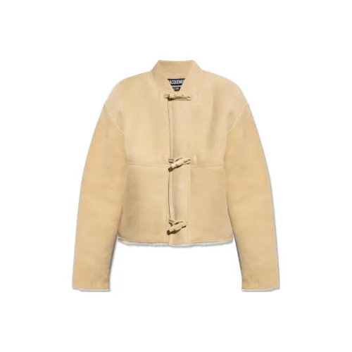 Jacquemus Светло-бежевые Женские Кожаные Куртки