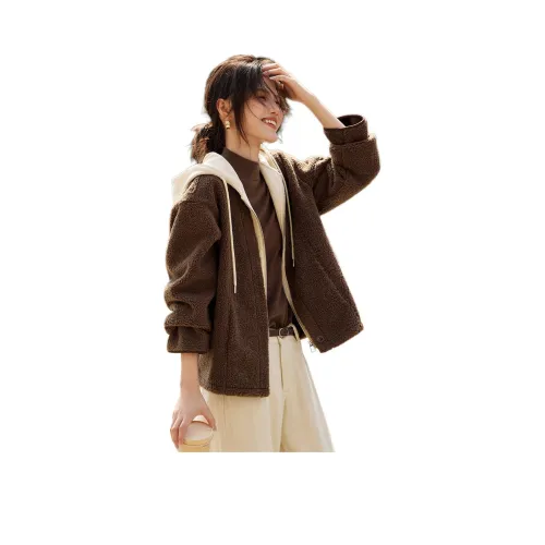 XWI Бархат Feel Пальто Женские Кофе