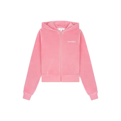 SPORTY RICH SS24 Velvet Feel Пальто Женское Розовый