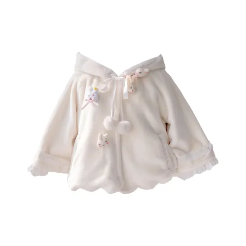 Leopard Kitten Шерстяной Вельветовый Пальто Женское Белое