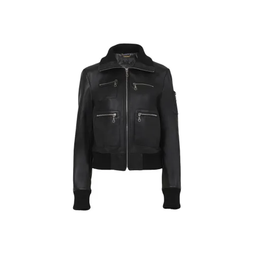 Chloe Кожа Куртка Женская Черная