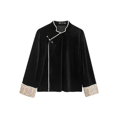 JK JS Velvet Feel Пальто Женское Элегантное Черное