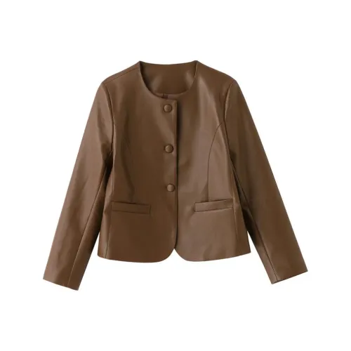 Yi Mengyuan Кожа Куртка Женская