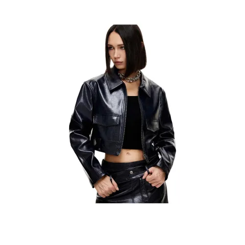 Only E40 Волшебный Синий Женские Кожаные Куртки