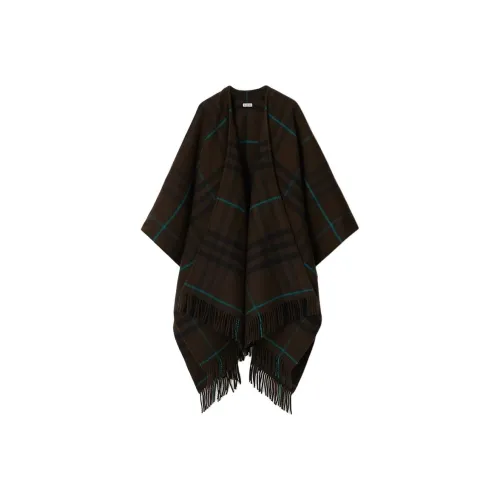 Burberry Check Шерсть Кашемир Плащ Плащ Женские Многоцветный