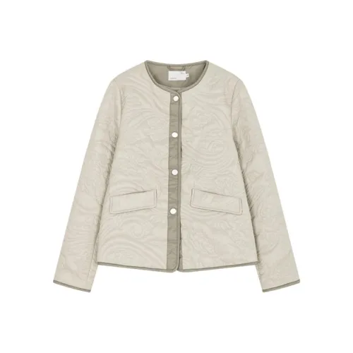 IHIMI Хлопковый пуховик женский серо-бежевый