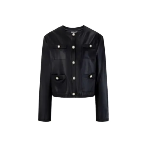 Caroline кожаная куртка женская черного цвета