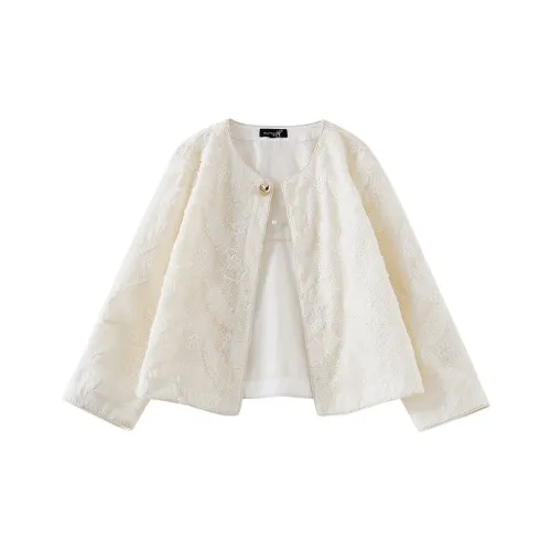 OUNIXUE Cropped Coat Women's Apricot OUNIXUE Укороченное пальто женское абрикосовое