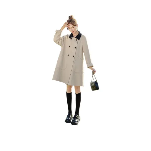 SIBAISHE Овсяное Женское Пальто