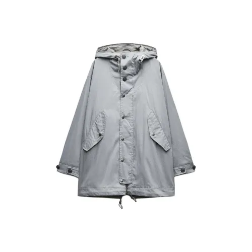 ZARA x And Wander SS25 Пальто Женское Серое