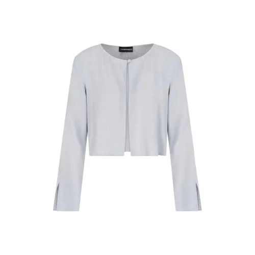EMPORIO ARMANI Cropped Coat Women's Blue EMPORIO ARMANI Укороченное пальто женское синее